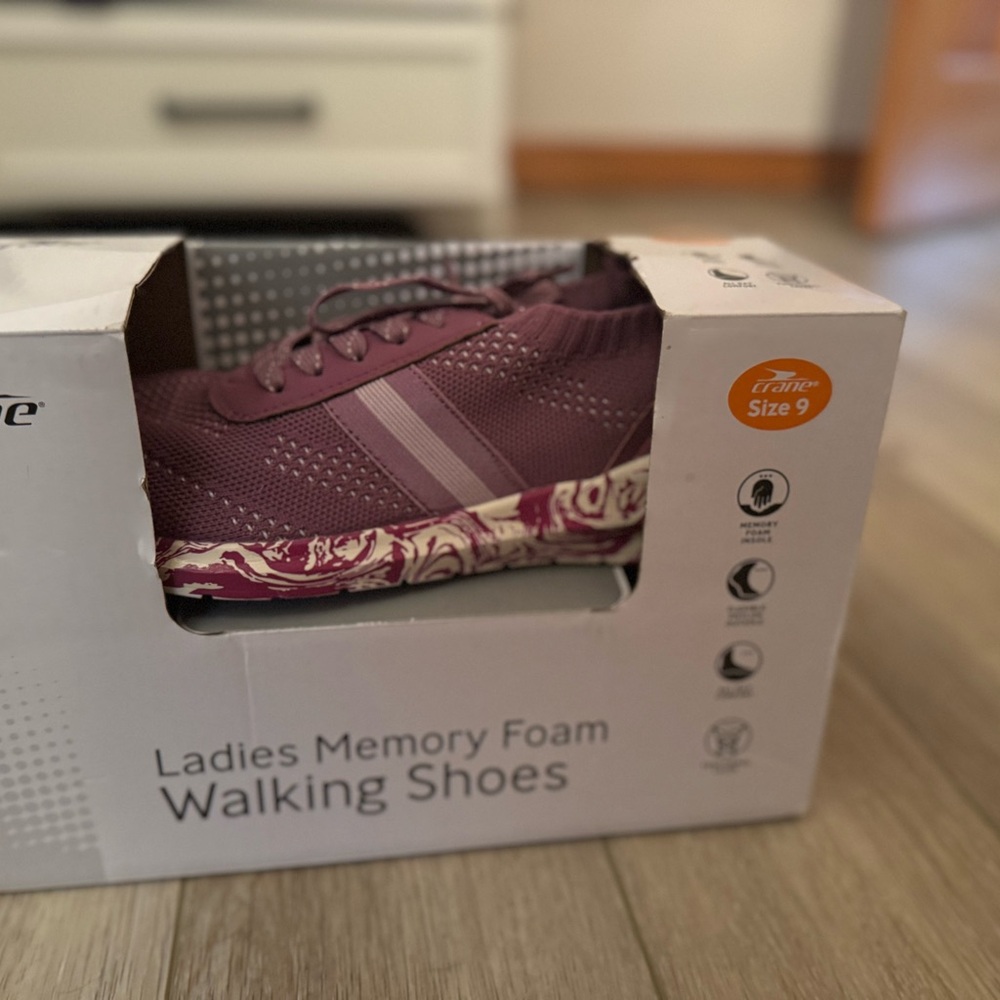 Women's Memory Foam Walking Shoes - Purple